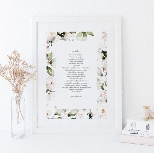 Romantic Floral Poem Print