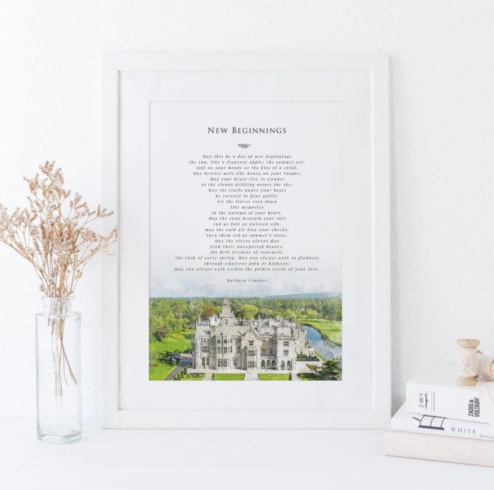 Watercolour Wedding Reading Poem Print