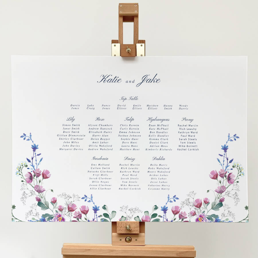 wildflower wedding table plan