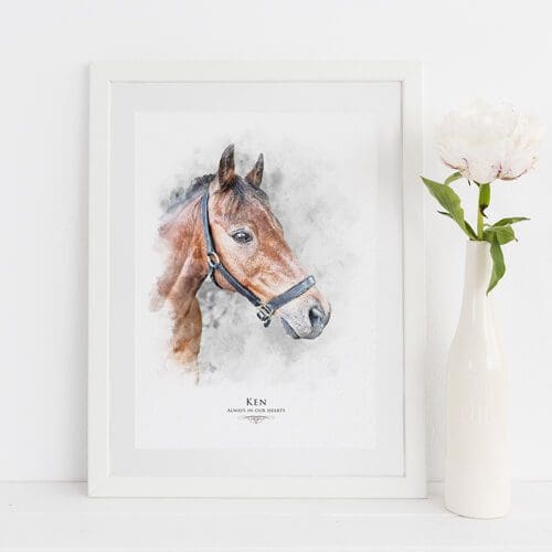 Horse memorial portrait print