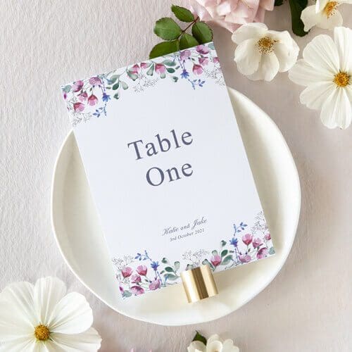 Wildflowers Table Card Numbers