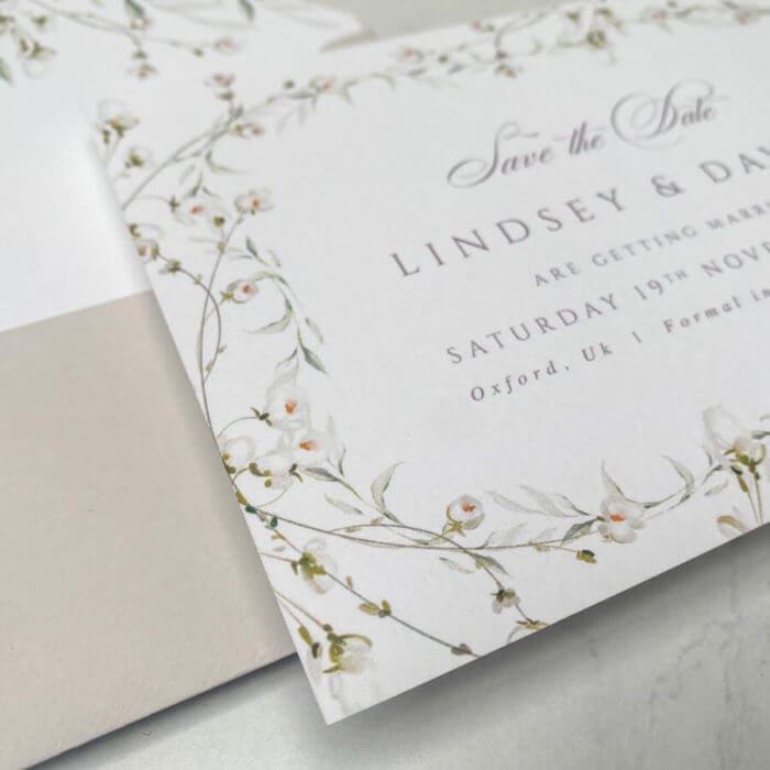 Classic White Save The Date Invitations