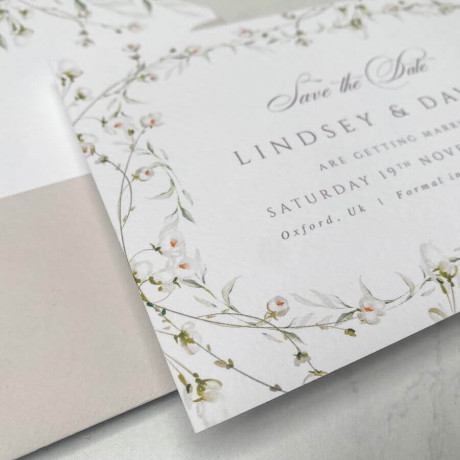 Classic White Save The Date Invitations