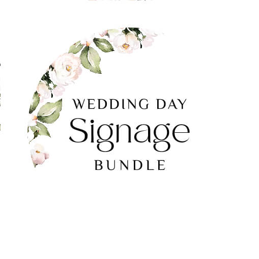Foliage and Blush Wedding Signage Bundle