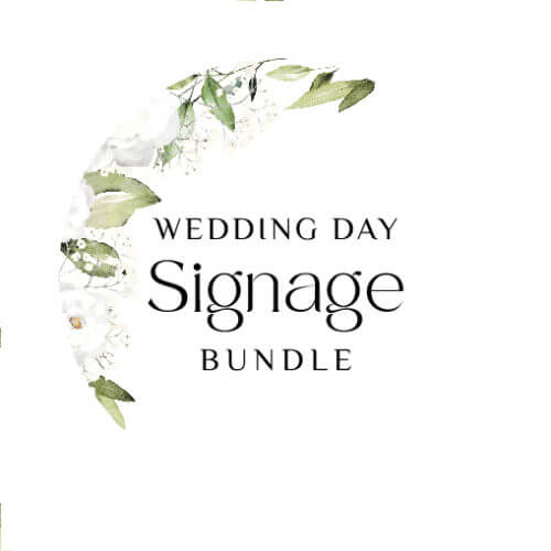 White Peony and Gypsophila Wedding Signage Bundle