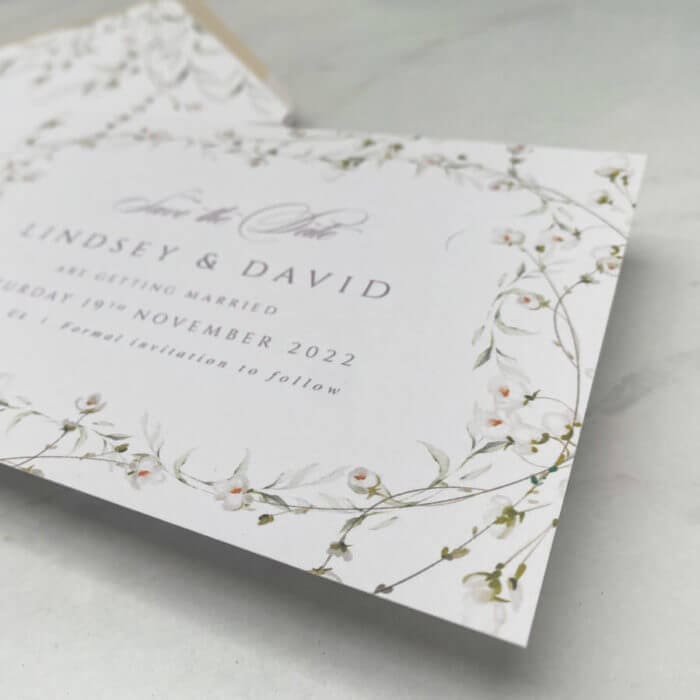 Classic White Save The Date Invitations