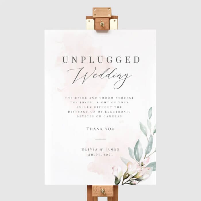 UNPLUGGED CEREMONY SIGN