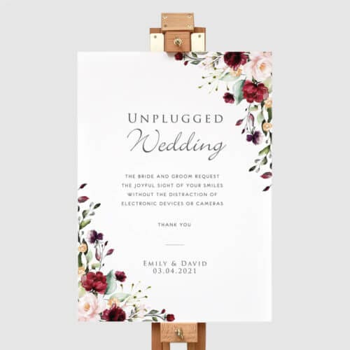 Unplugged Wedding Ceremony Sign