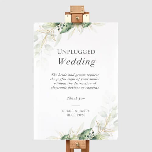 Unplugged Wedding Ceremony Sign