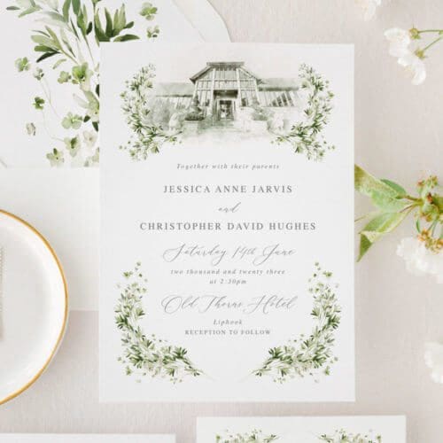 sage green wedding invitations