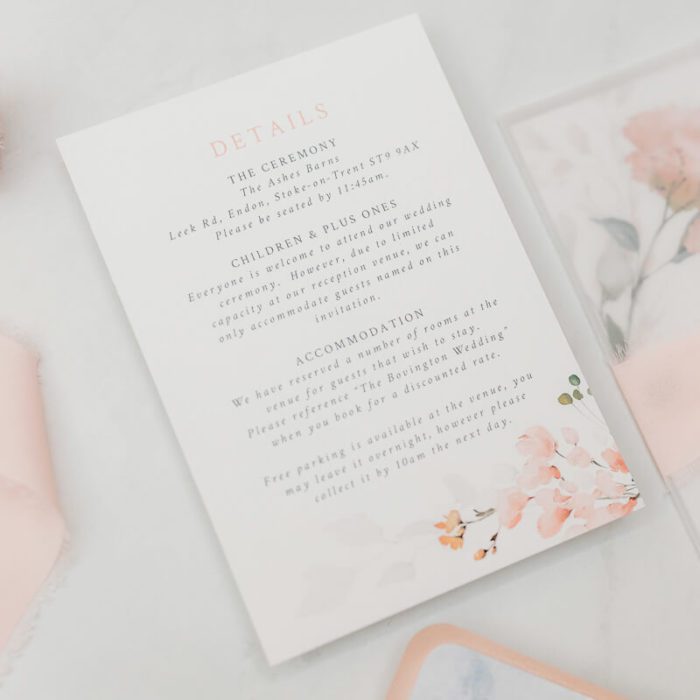 blush pink details card