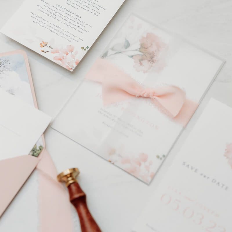 blush pink invitation