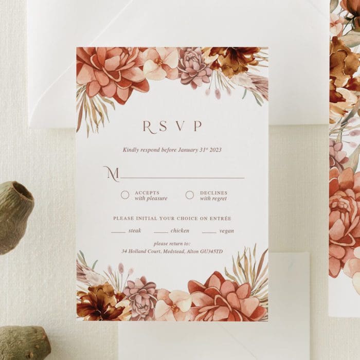 Boho wedding invite