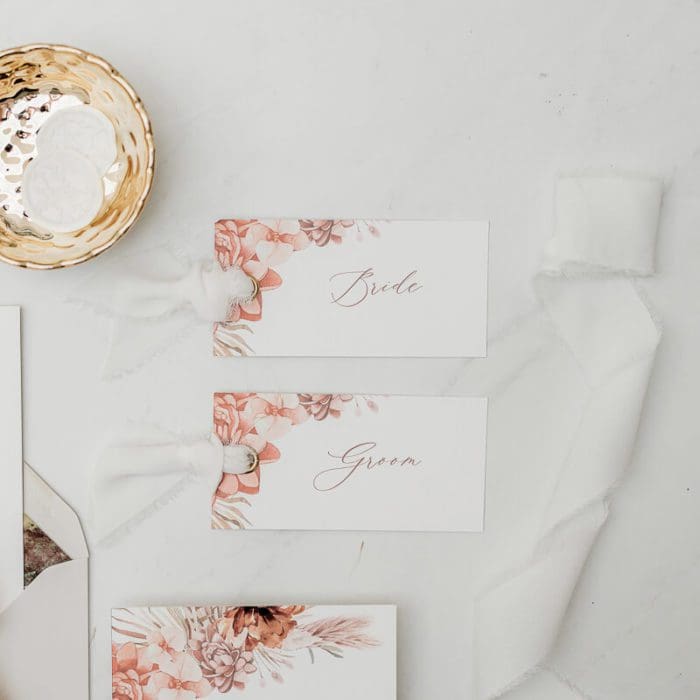 boho place name cards