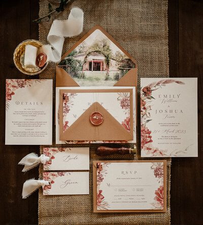 Bohemian wedding invitations