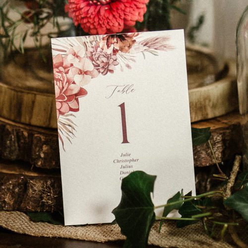 boho table number