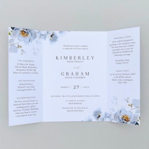 Dusty Blue Gatefold Wedding Invitations