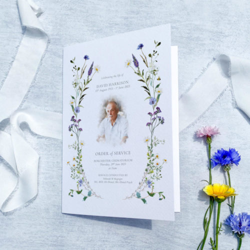 Blue Wildflower Funeral Order of Service