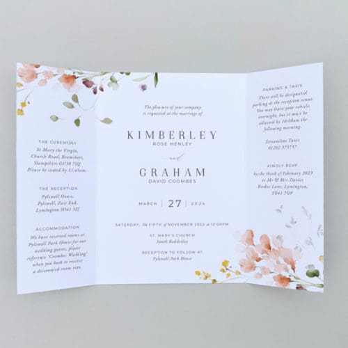 Gatefold Wedding Invitations with Venue Illustration