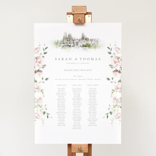 peony wedding table plan