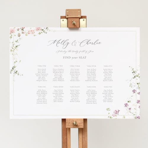 floral wedding table plan