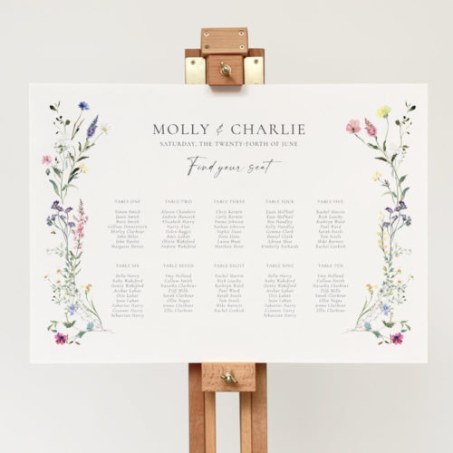 Wildflower Wedding Table Plans