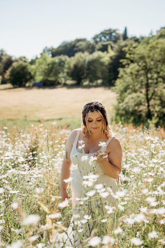 bride in meadow