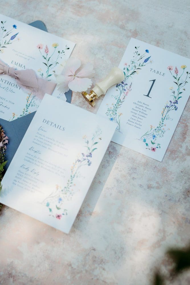 wildflower wedding invites