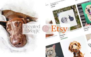 Created by Magic pet portrait vs. Etsy pet portraits