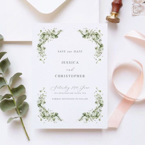 Sage Green Save the Dates