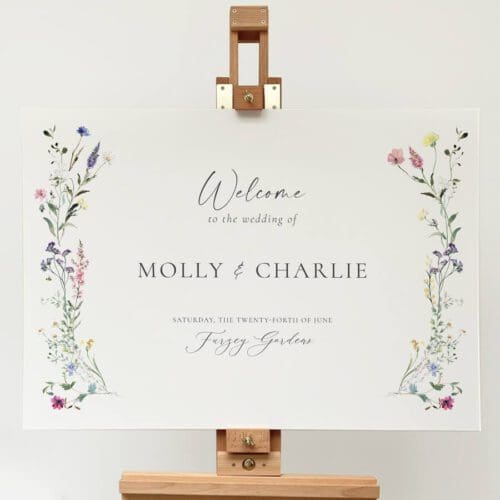 Wildflower Wedding Welcome Sign