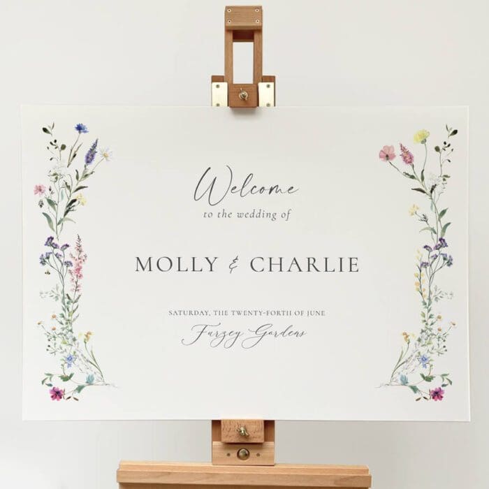 Wildflower Wedding Welcome Sign