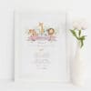 Animal Christening Print for Goddaughter
