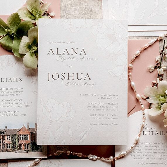 blush pink wedding invitations