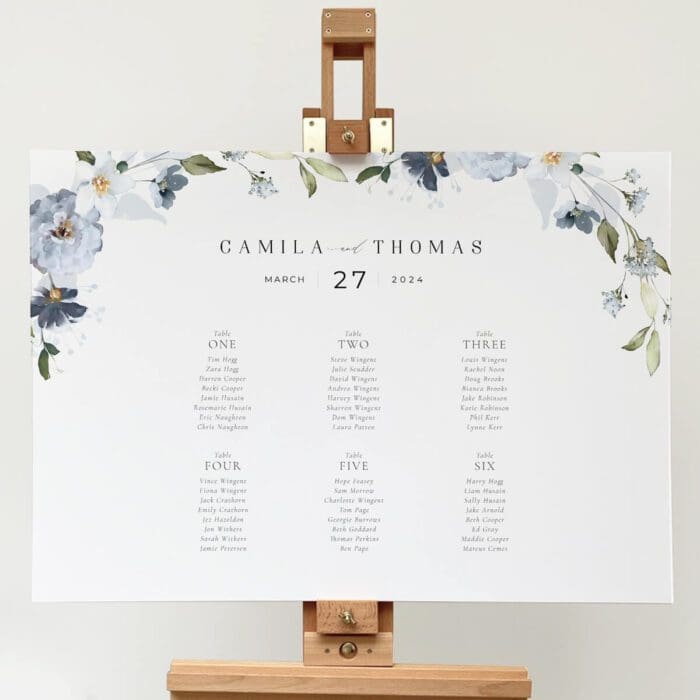 Dusty Blue Wedding Table Plan