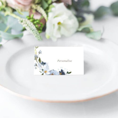 Dusty Blue Place Name Cards