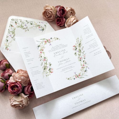 Floral extravaganza gatefold invitations