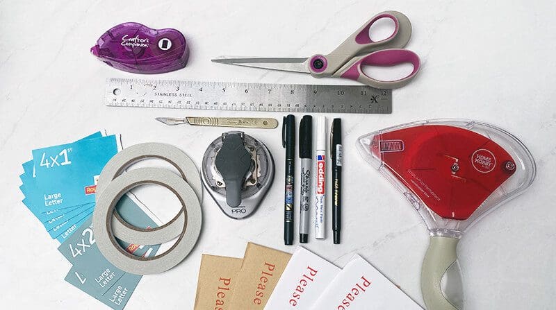 ESSENTIAL TOOLS FOR WEDDING INVITATION ASSEMBLY