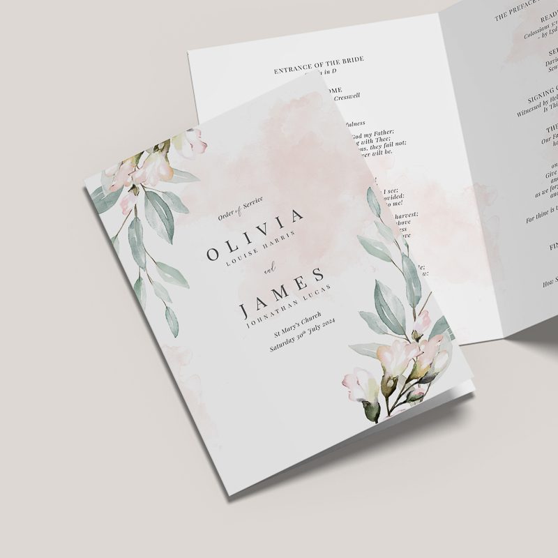 Order of service booklets