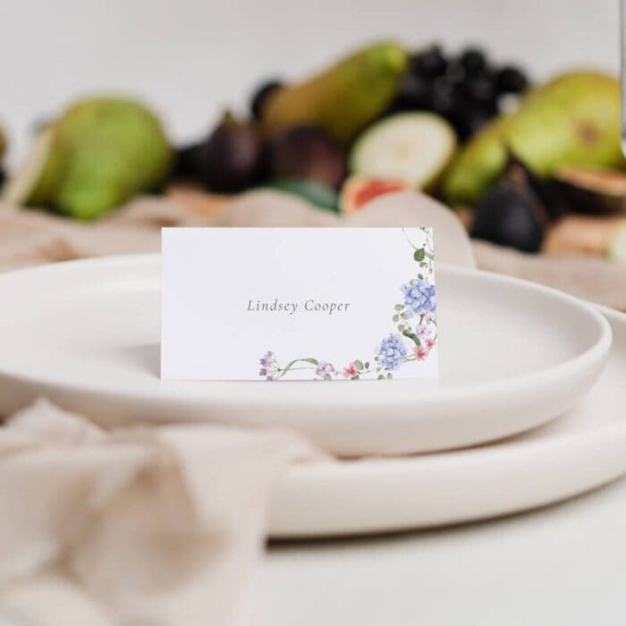 Hydrangea place name cards