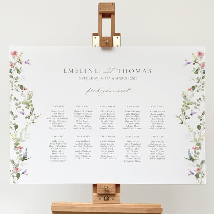 Floral Extravaganza Table Plan