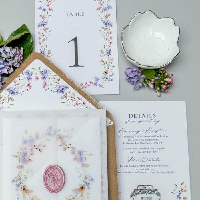 Rustic Floral Wedding Invitations - Image 6