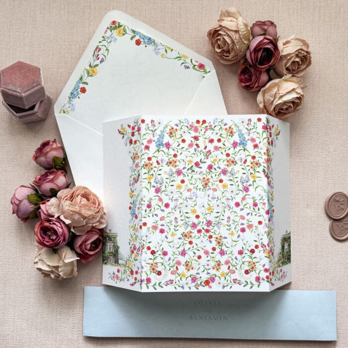 Floral Gatefold Wedding Invitations