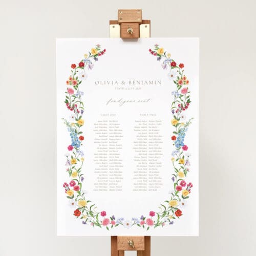 Floral Wedding Seating Chart