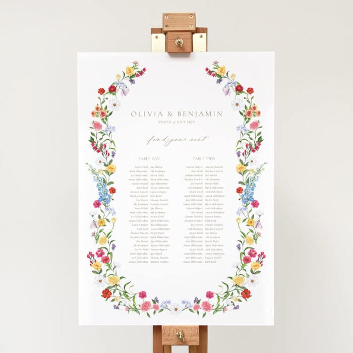 Floral Wedding Seating Chart
