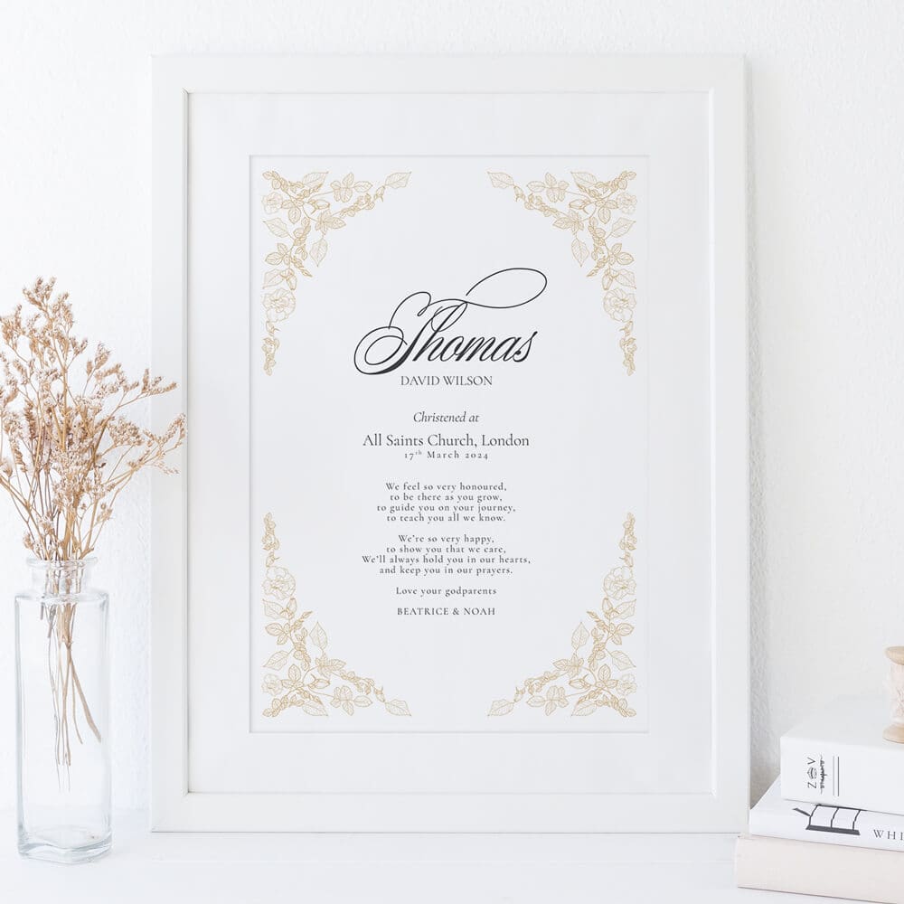 Traditional Godson Christening Print