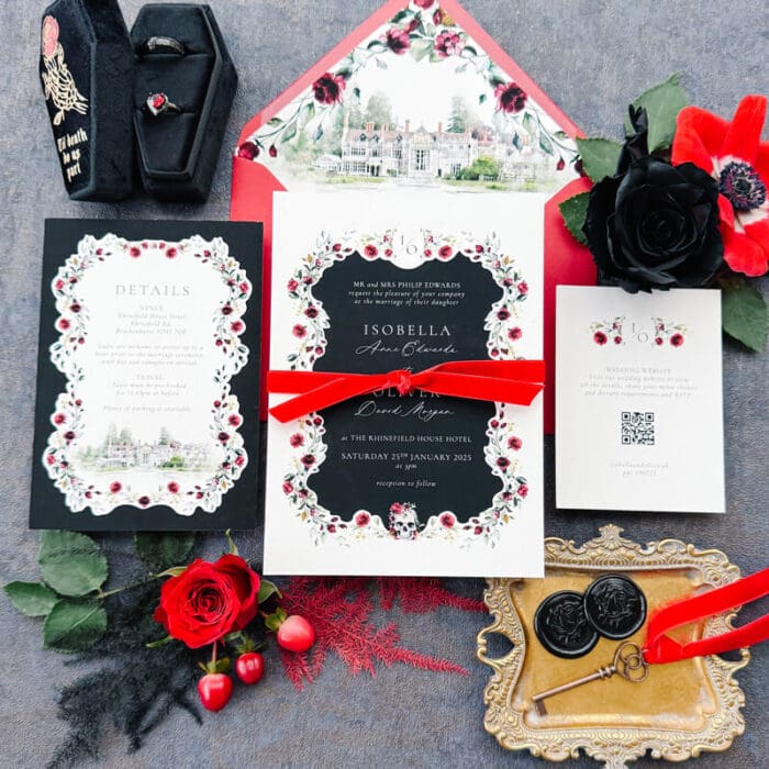 Red and Black Wedding Invitations​