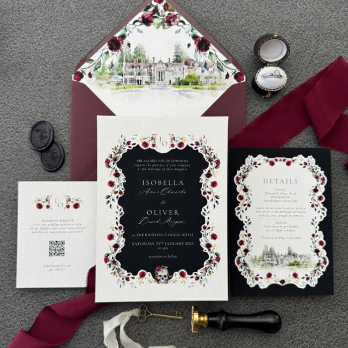 Red and Black Wedding Invitations​ - Image 2