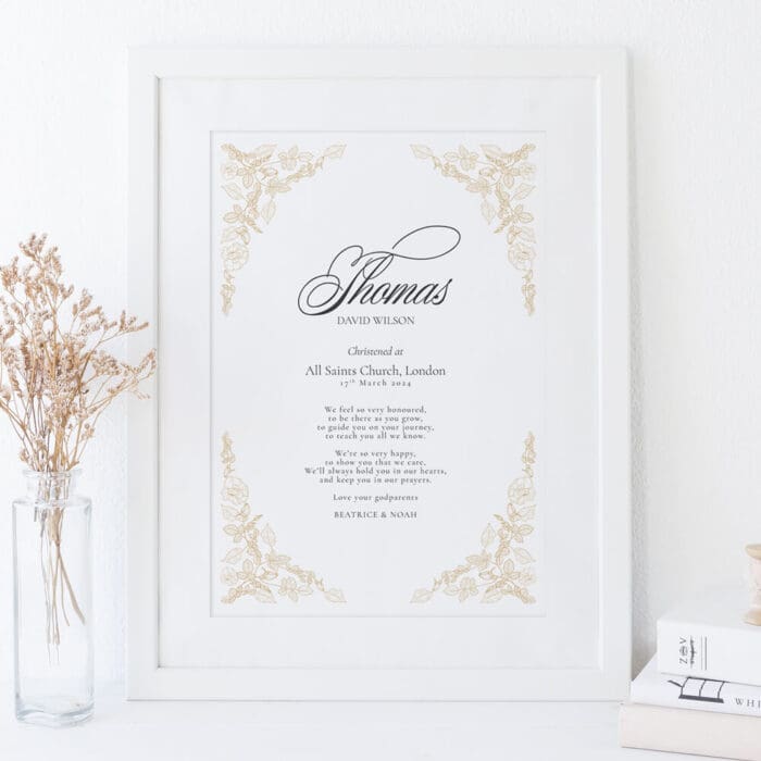 Traditional Godson Christening Print