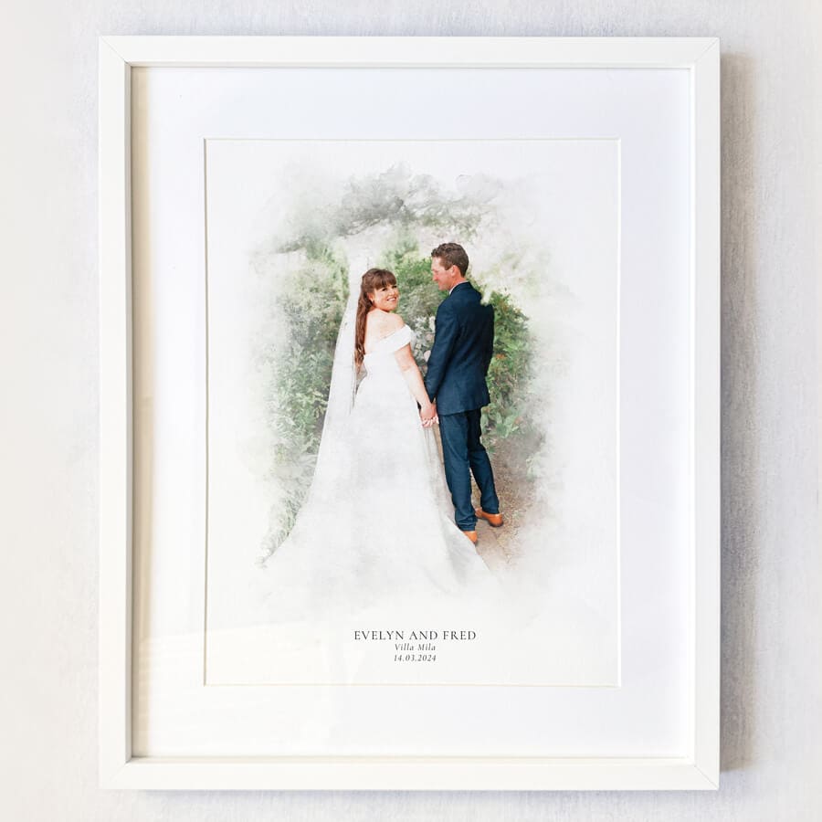 Watercolour Couple Portrait Illustration Print - Image 4